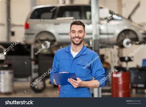 Stock Photo Car Service Repair Maintenance And People Concept Happy