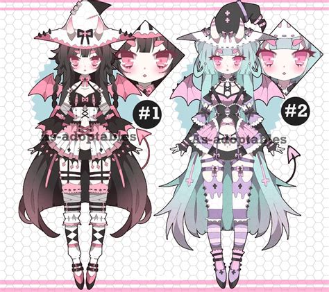 Oni Witch Adoptables Closed By As Adoptables On Deviantart Blue Anime