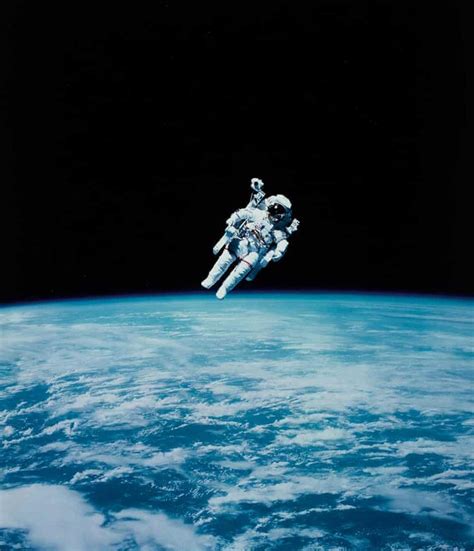 Bruce Mccandless Ii Performing The First Untethered Spacewalk 1984