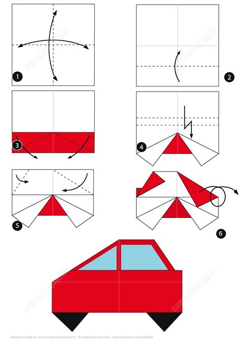 How To Make An Origami Car Instructions Free Printable Papercraft