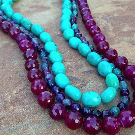Agates And Genuine Turquoise Statement Necklace And Earring Etsy