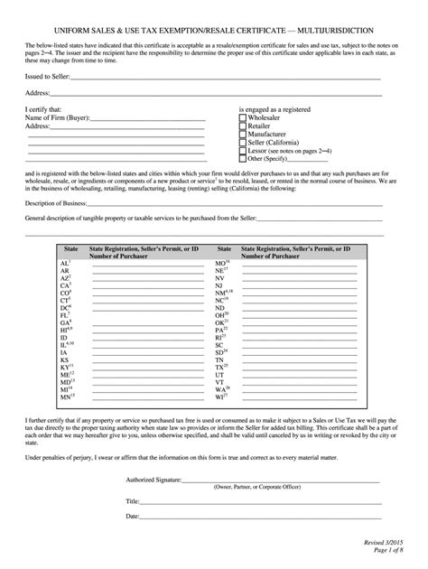 Official irs income tax forms are printable and can be downloaded for free. Uniform Sales Use Tax Certificate Multijurisdiction Form ...
