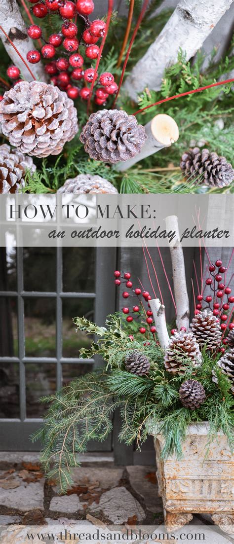 How To Make Outdoor Christmas Planters Using Evergreen Boughs Threads