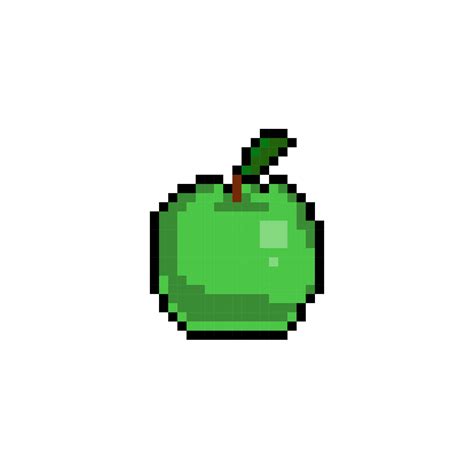 Green Apple In Pixel Art Style 21195114 Vector Art At Vecteezy