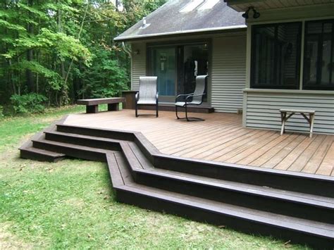 2 Tone Deck Waterfall Stairs And Angles With 2 Tone Accents Wrap Around