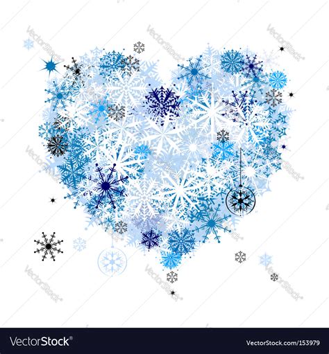Heart Shape Snowflakes Royalty Free Vector Image