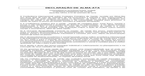 Declaração De Alma Ata