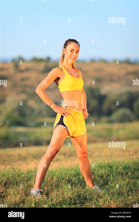 Attractive Woman Posing Outdoors Stock Photo Alamy