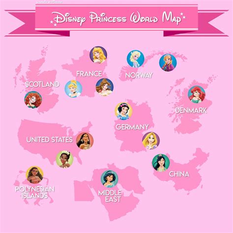 Disney Princess World Map Disney Princess Facts Official Disney Princesses Disney Fun Facts