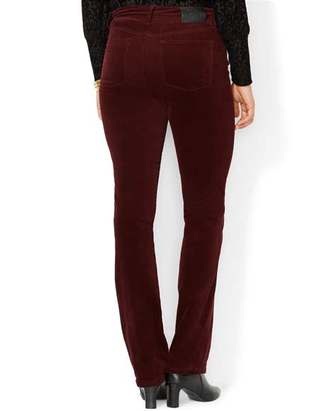 Lauren By Ralph Lauren Plus Size Corduroy Straight Leg Pants In Purple