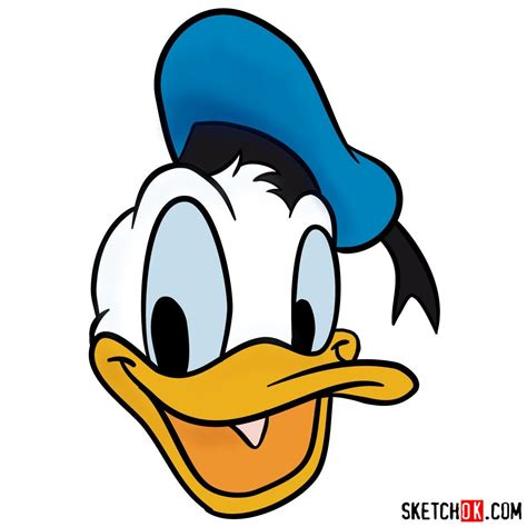 How To Draw Donald Duck S Face Sketchok Easy Drawing Guides