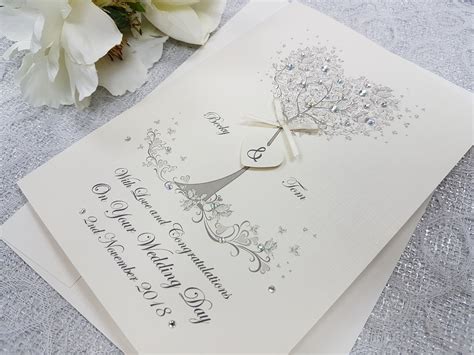 Luxury Wedding Day Congratulations Card Handmade Personalised Etsy Uk