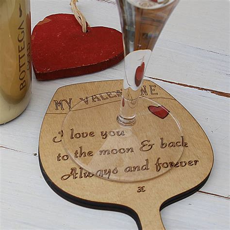 Personalised Wine Glass Coaster Keepsake By Neltempo