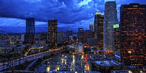 One Of Our Favorite Sights The Dtla Skyline At Dusk Skyline New
