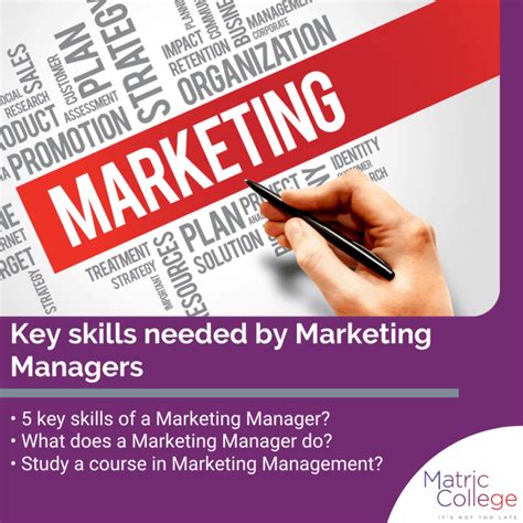 Key Skills Needed By Marketing Managers