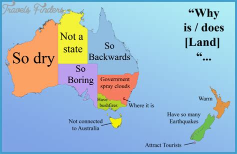 Australia New Zealand Map Travelsfinderscom