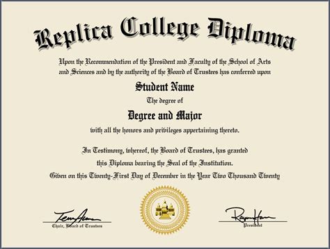 Authentic Fake College Diplomas With Shiny Metallic Gold Seal