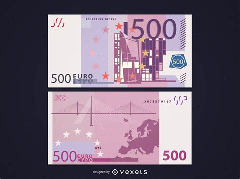 Front And Back Side Of 500 Euro Banknote Vector Download