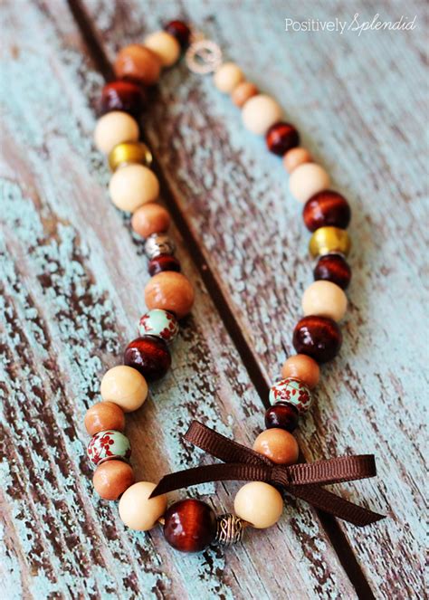 Diy Wood Bead Necklace Positively Splendid Crafts Sewing Recipes