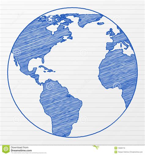 Drawing World Globe 5 Royalty Free Stock Images Image