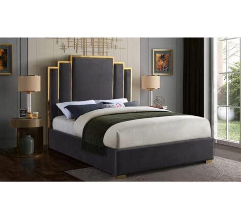 Velvet Upholstered Bed Frame Fatima Furniture