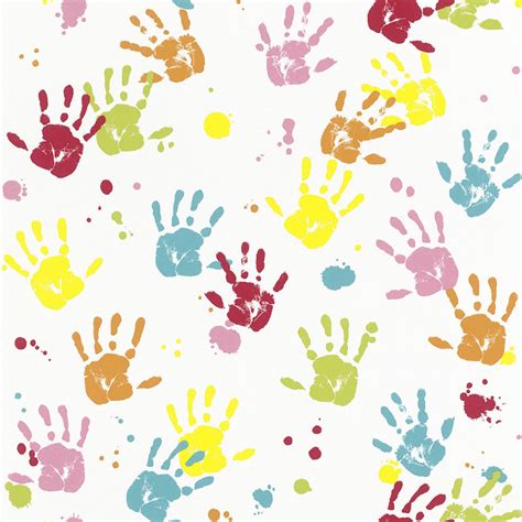 Handprint Wallpaper Baby Colored Handprint Wallpaper 21277