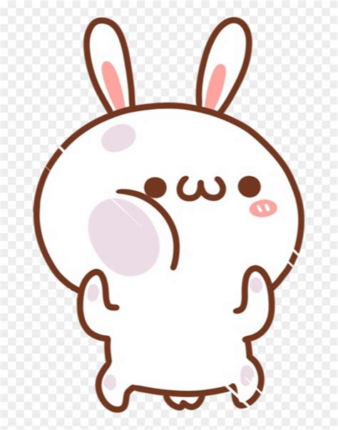 Kawaii Transparent Pink Bunny Happy Pink Bunny Line Sticker Line