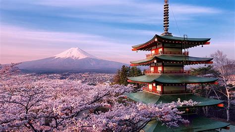 Hd Wallpaper Mount Fuji Sunset Tokyo Japan City Mountains Snowy