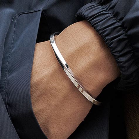 Twisted Silver Cuff Bracelet Classy Men Collection