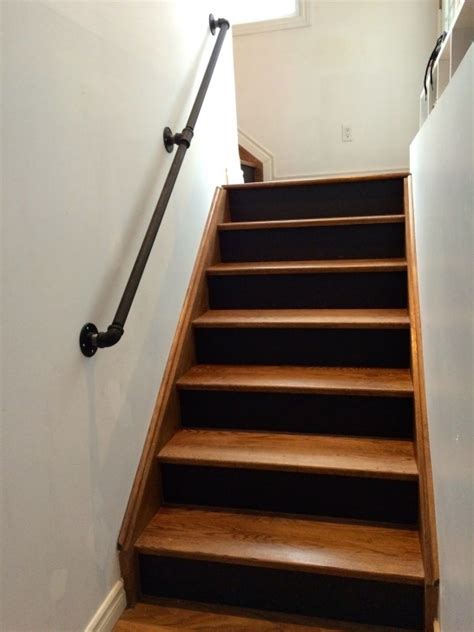 Our industrial pipe handrails add a unique touch to your home or business! Black Pipe Handrail | Stair Designs