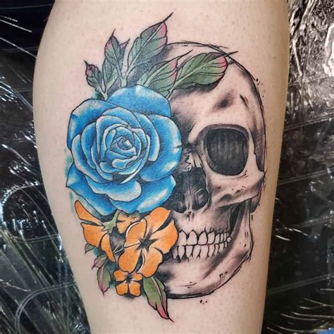 Skull And Roses Skull Tattoo Design Skull Tattoos Sku