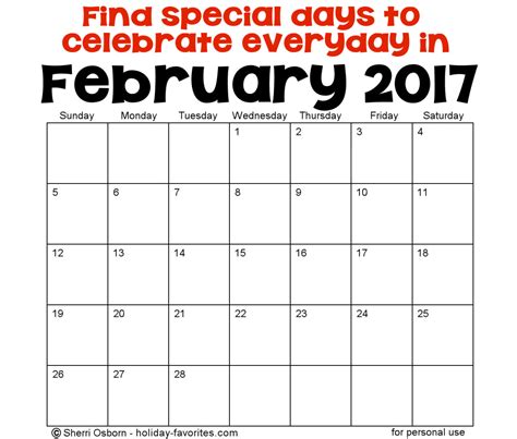 February Holidays And Special Days Holiday Favorites