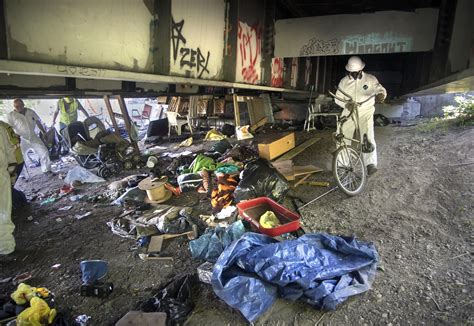 City Cleans Up Large Homeless Camp In Downtown Spokane The Spokesman Review
