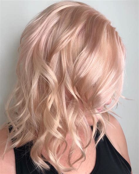 Champagne Rose Pink Blonde Hair Color By Aveda Artist Haley Pirkle Pink Blonde Hair Gold