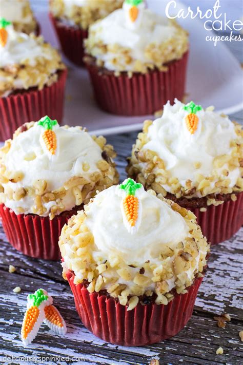 Carrot Cake Cupcakes Deliciously Sprinkled