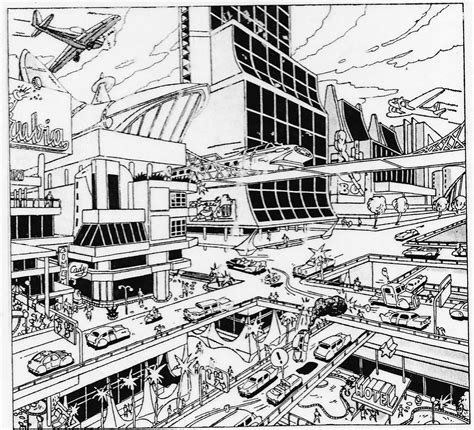 Future City Future City City Sketch Retro Futurism