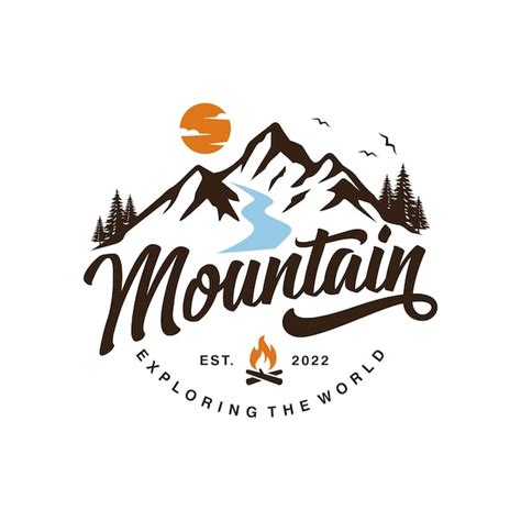 Premium Vector Vintage Mountain Logo Design Template