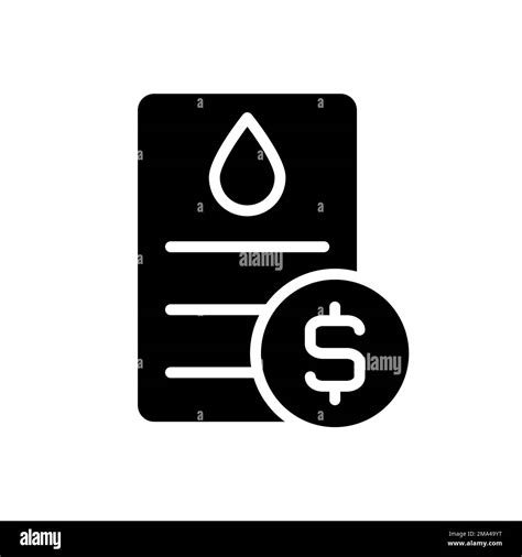 Water Bill Black Glyph Icon Stock Vector Image And Art Alamy
