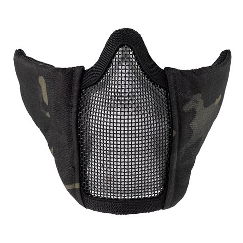 Airsoft Black Camo Metal Reinforced Mesh Mask Viper Tactical