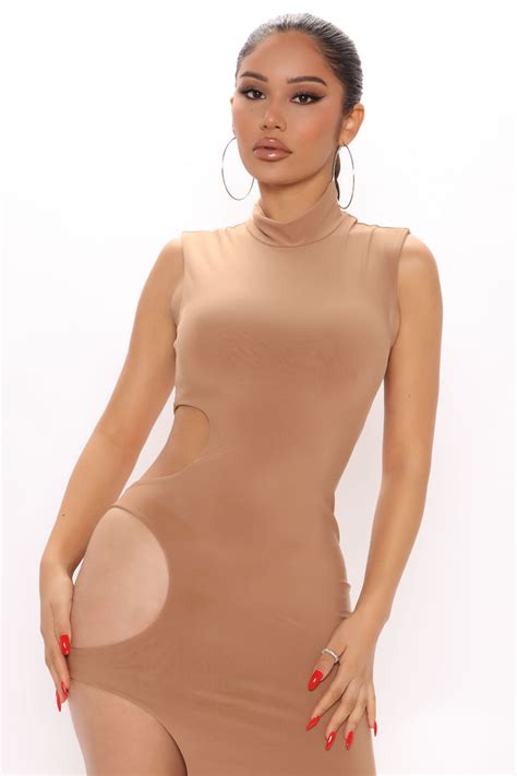 Rocking Body Sleeveless Midi Dress Taupe Fashion Nova Dresses Fashion Nova