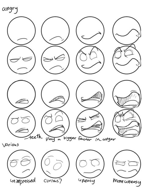 Emotions Reference Drawing Expressions Cartoon Style Drawing