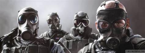 Video Game Tom Clancys Rainbow Six Siege Gas Masks Facebook Cover