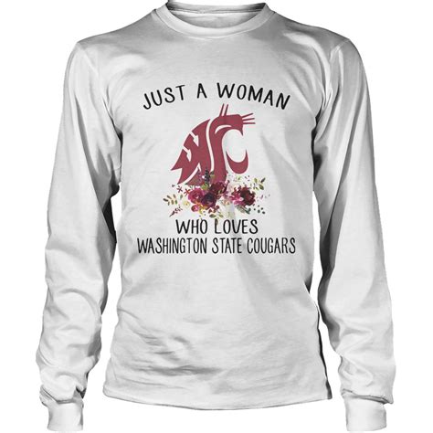 Just A Woman Who Loves Washington State Cougars Flowers Shirt Trend Tee Shirts Store