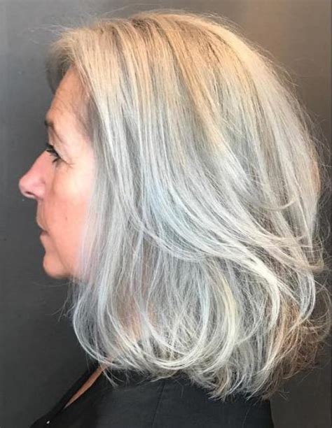 Thick layered salt and pepper hair. 65 Gorgeous Hairstyles for Gray Hair