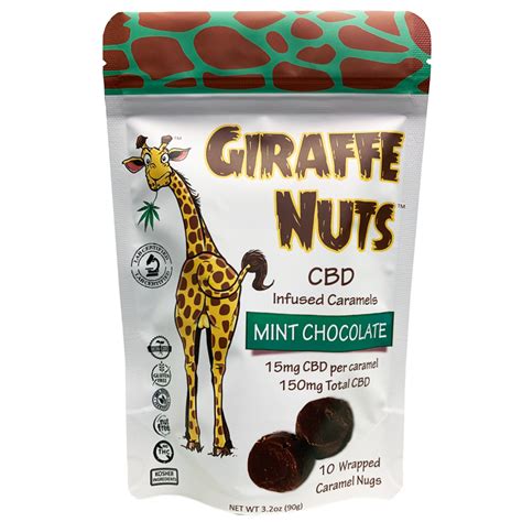 Giraffe Nuts Mint Chocolate 15mg Hemp Cbd 10 Pieces Per Package