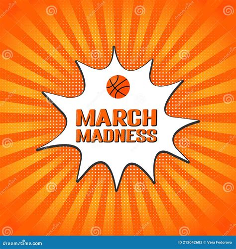 March Madness Retro Pop Art Banner Annual Basketball Tournament Sport
