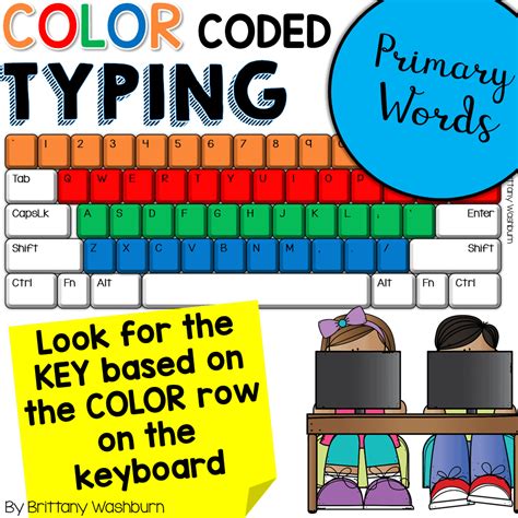 Color Coded Typing Primary Words Technology Curriculum