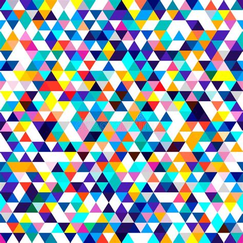 Seamless Pattern Of Triangles Isometric Geometric Texture Stock Vector