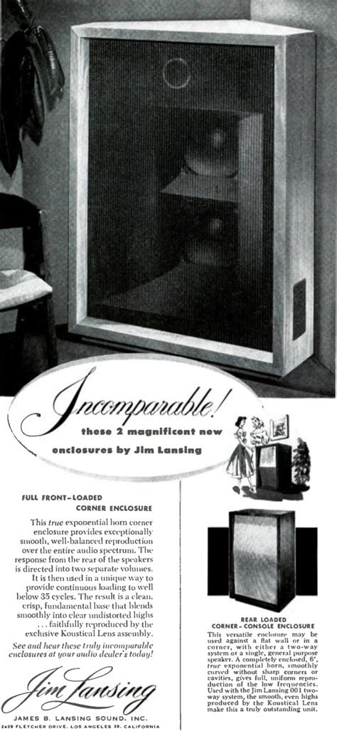 Jim Lansing Corner Enclosures — Retro Vintage Modern Hi Fi