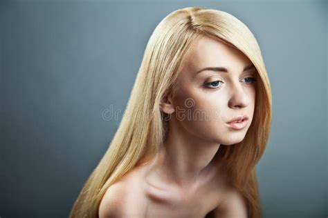 Sensual Woman With Shiny Straight Long Blond Hair Stock Image Image Of Hair Human 32928841